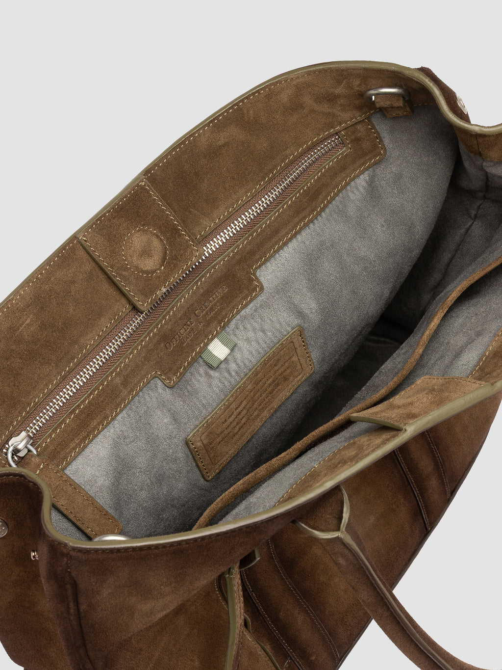 QUENTIN 026 - Taupe Suede Briefcase - image 7,side view