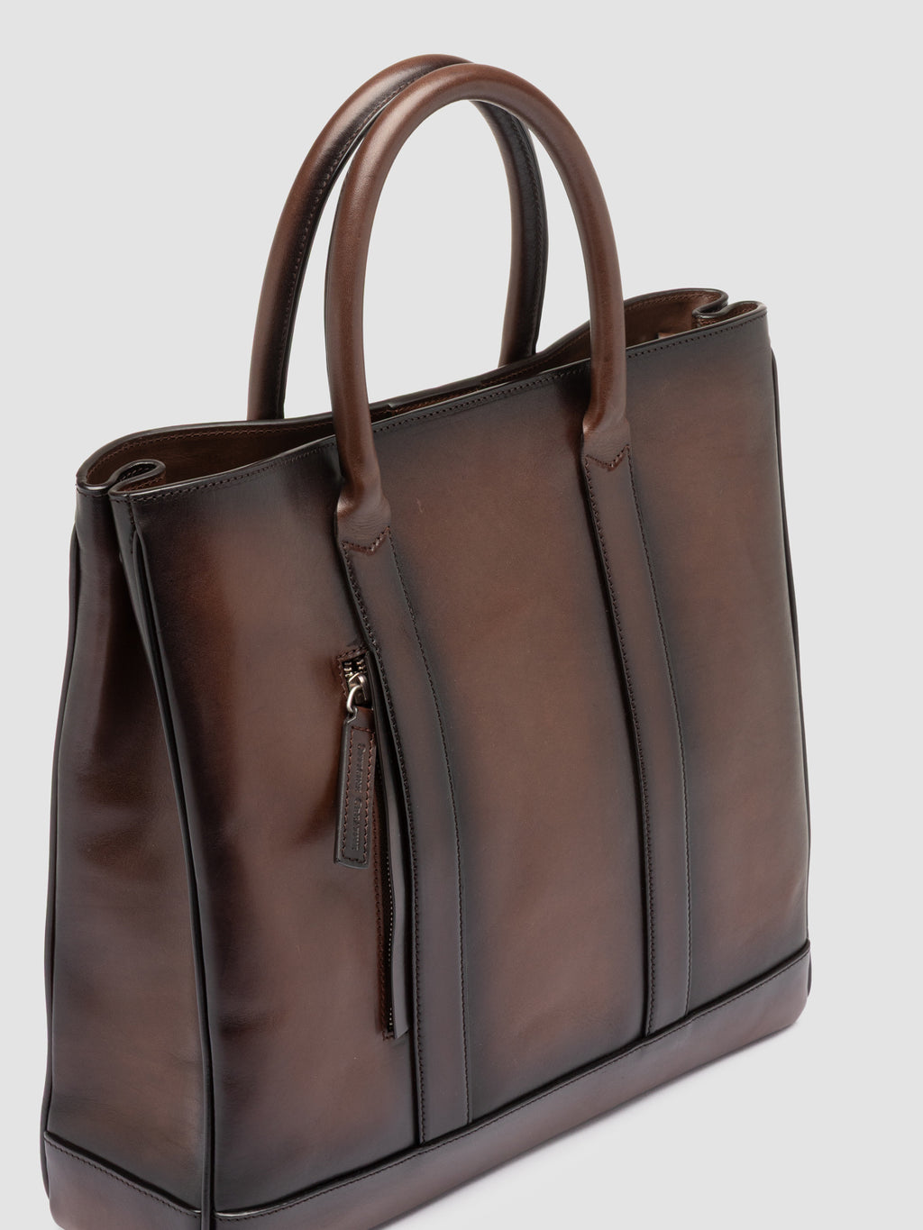 QUENTIN 026 - Brown Leather Briefcase - image OCBENNI26TUCS3D225TU0 - 2