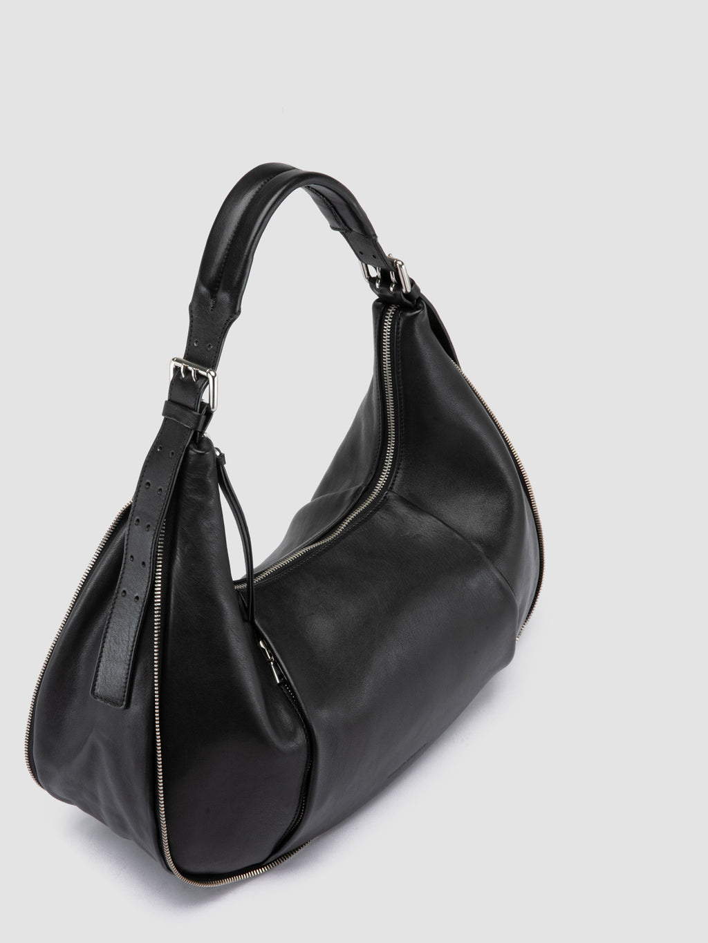 GHINZA 002 - Black Leather Shoulder Bags - image 8,side view