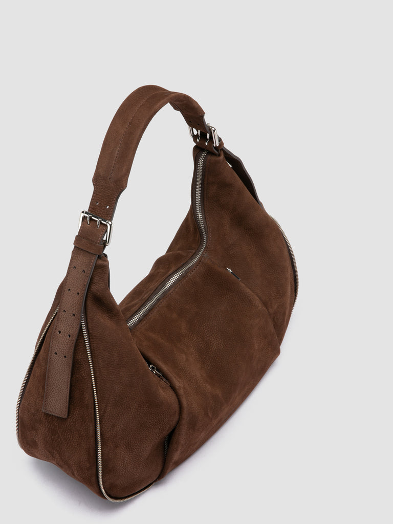 GHINZA 002 - Brown Suede Shoulder Bags