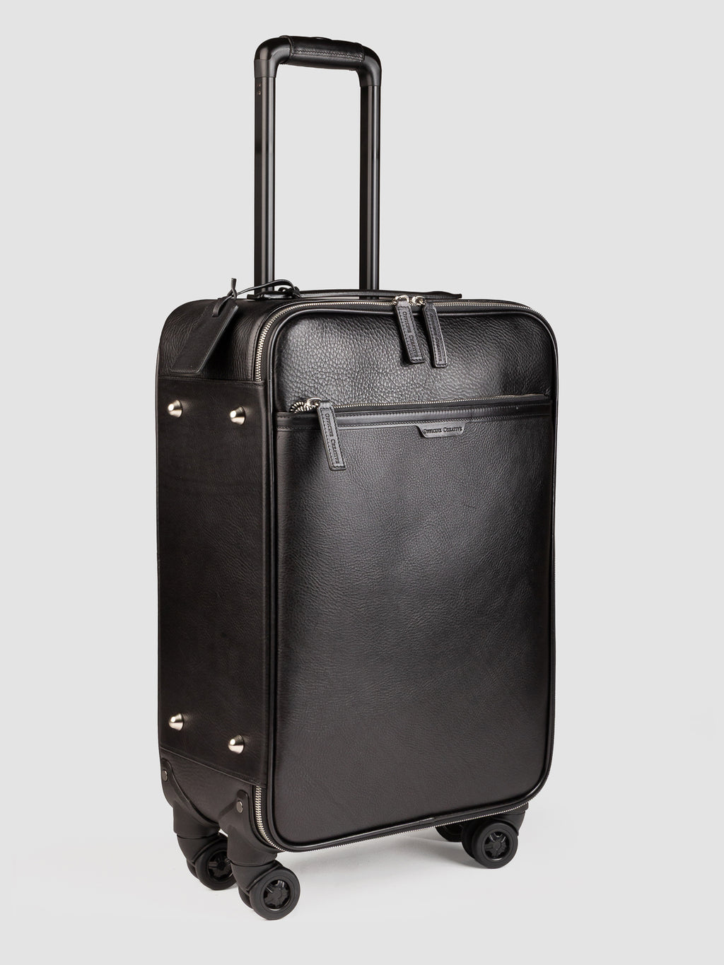 GULLIVER 001 - Black Leather Suitcase - image 7,side view