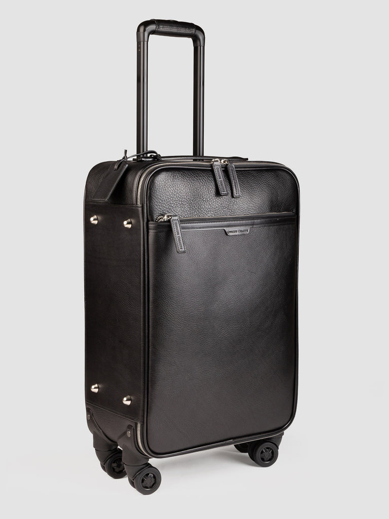 GULLIVER 001 - Black Leather Suitcase