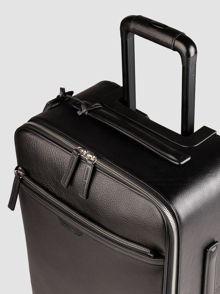 GULLIVER 001 - Black Leather Suitcase