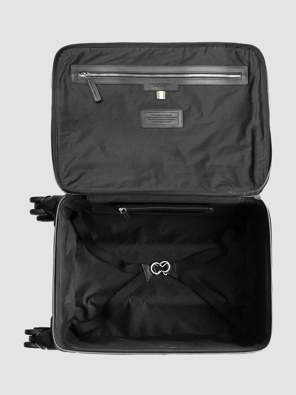 GULLIVER 001 - Black Leather Suitcase - image 3,side view