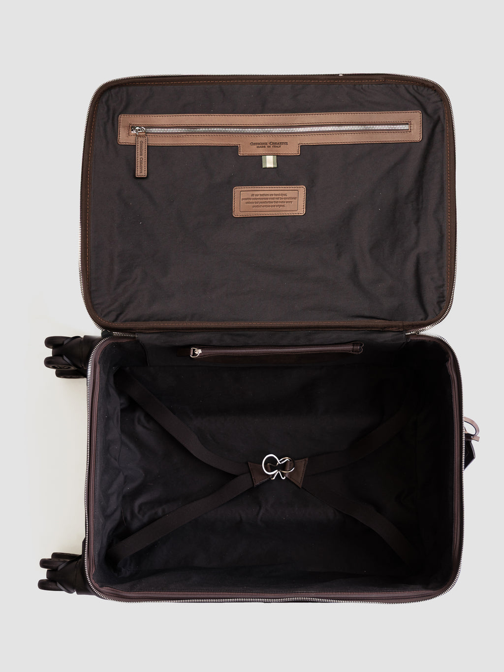 GULLIVER 001 - Valigia in Pelle Marrone - image 3,side view