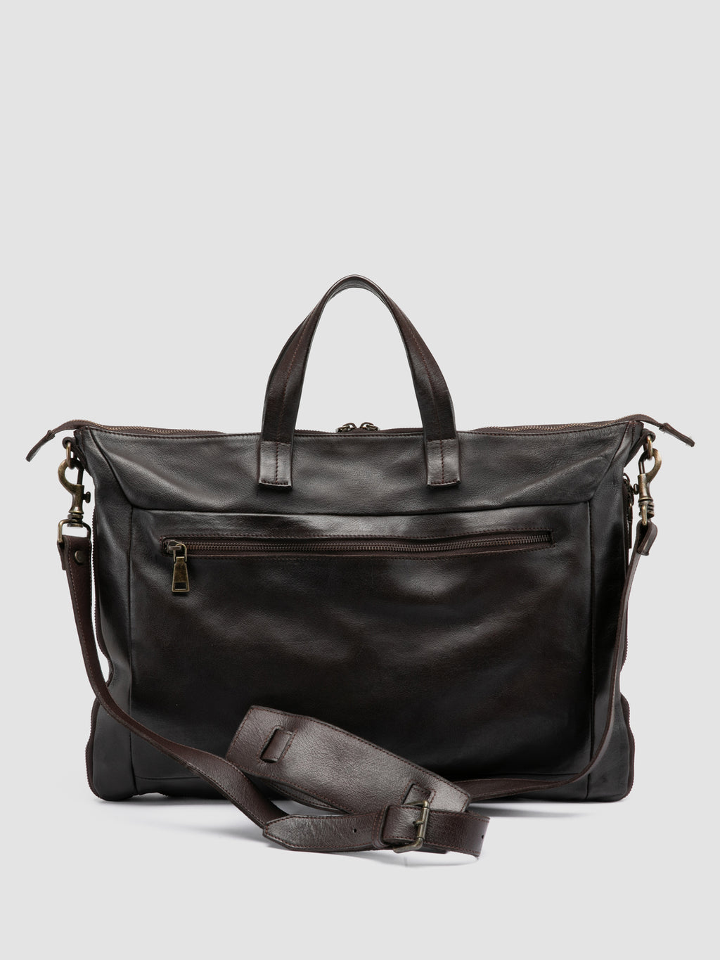 HELMET 046 - Brown Leather Briefcase