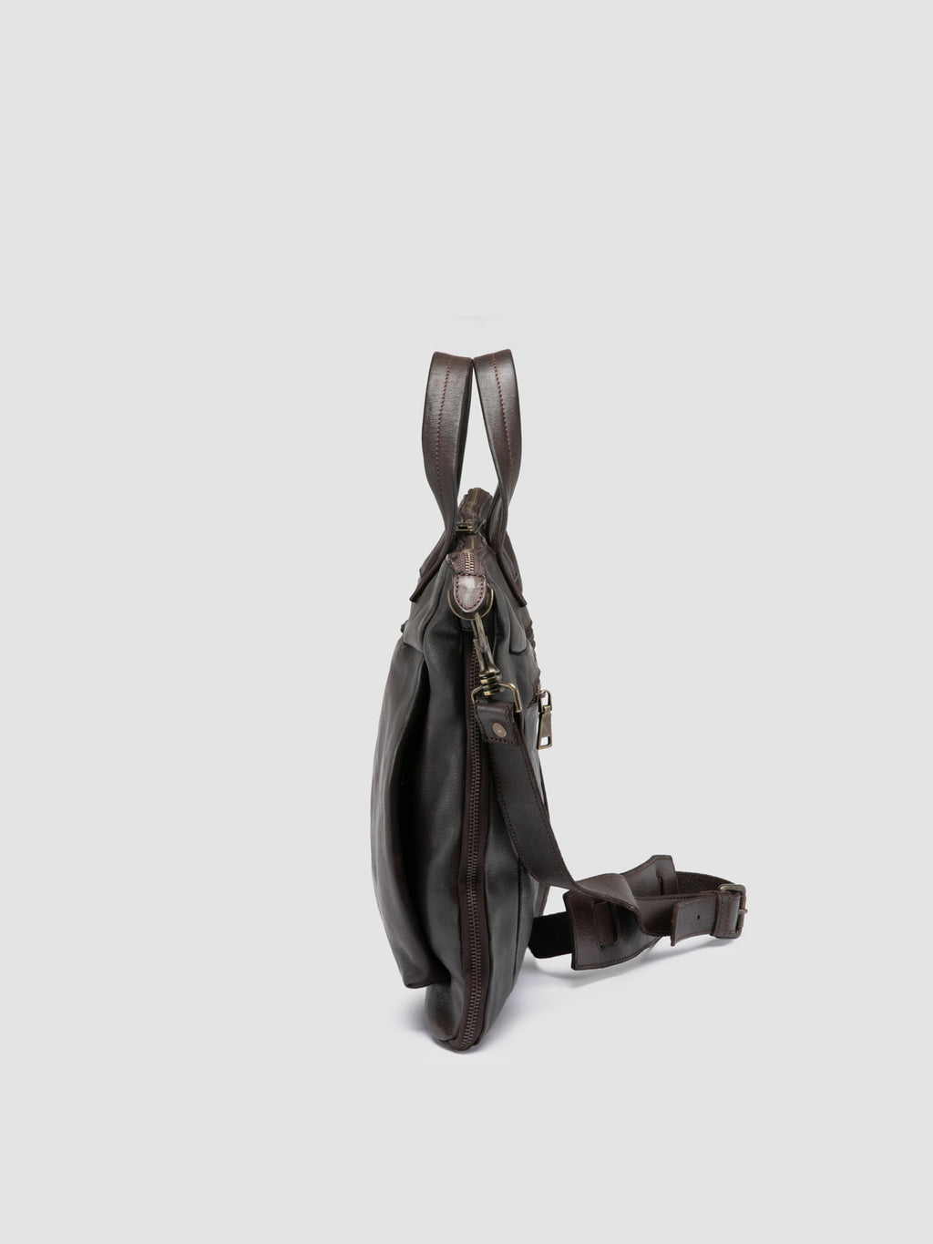 HELMET 046 - Brown Leather Briefcase