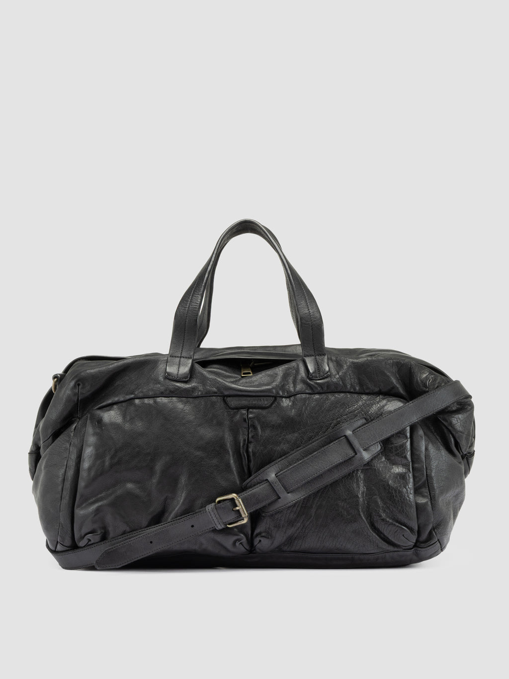 HELMET 049 - Black Leather Weekend Bags - image 1,side view