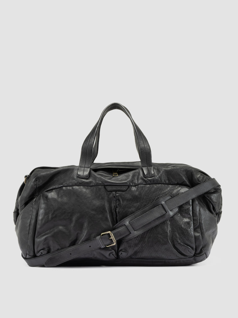 HELMET 049 - Black Leather Weekend Bags