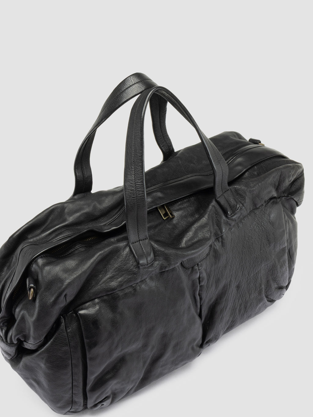 HELMET 049 - Black Leather Weekend Bags - image 2,side view
