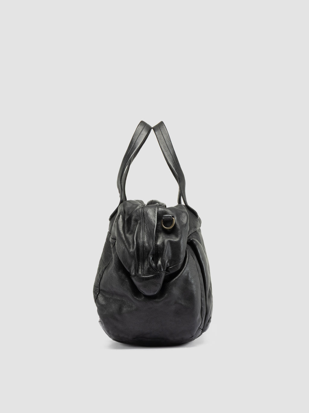 HELMET 049 - Black Leather Weekend Bags - image 4,side view