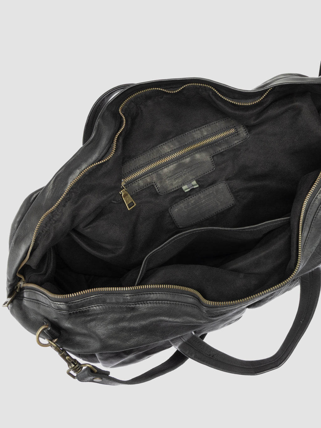 HELMET 049 - Black Leather Weekend Bags - image 7,side view