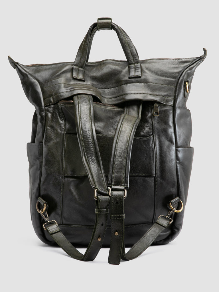 HELMET 055 - Green Leather Backpack