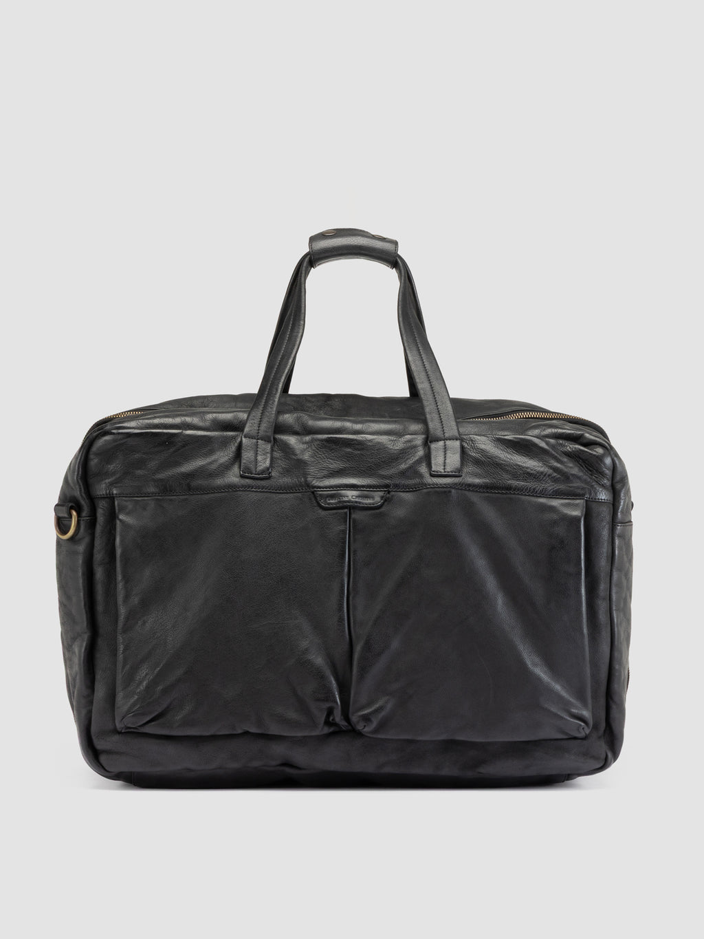 HELMET 056 - Black Leather Travel Bag - image 1,side view