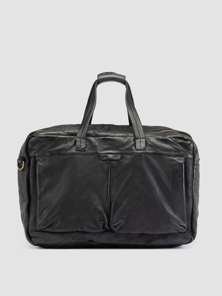 HELMET 056 - Borsa Weekender in Pelle Nera