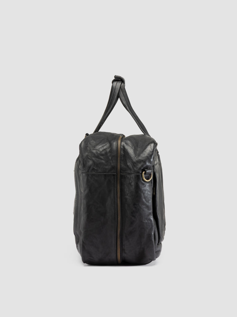 HELMET 056 - Borsa Weekender in Pelle Nera