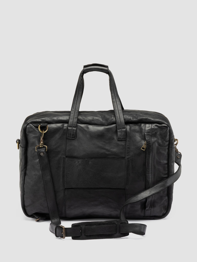 HELMET 056 - Borsa Weekender in Pelle Nera