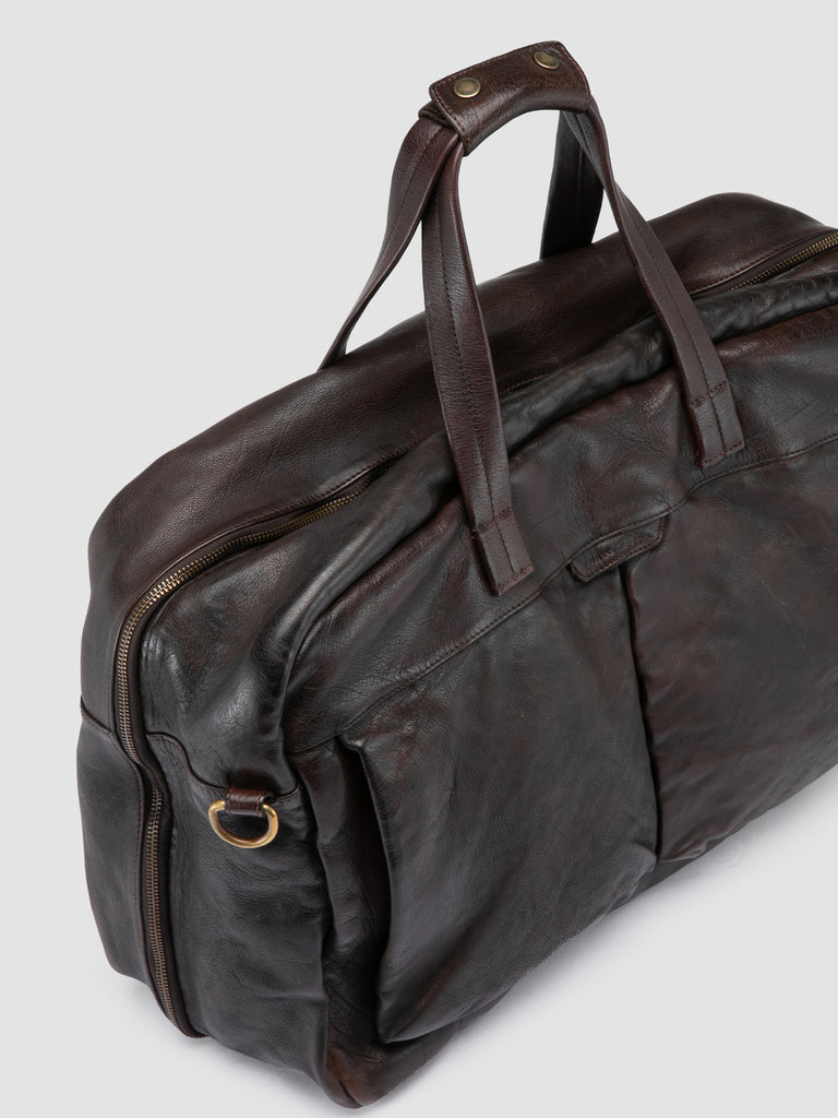 HELMET 056 - Borsa Weekender in Pelle Marrone-hover