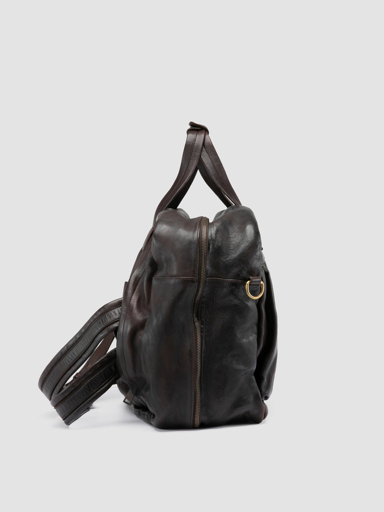 HELMET 056 - Borsa Weekender in Pelle Marrone