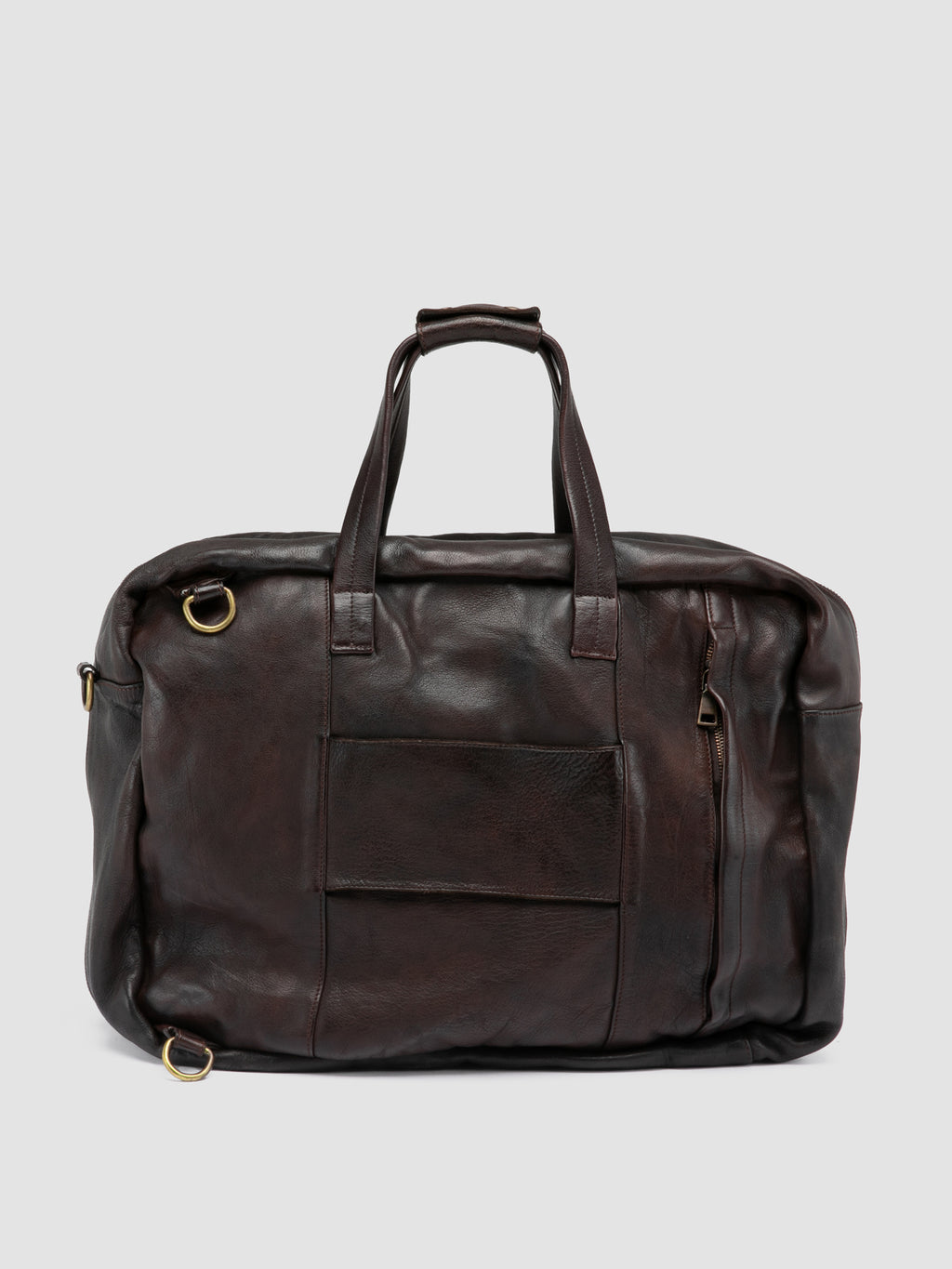 HELMET 056 - Borsa Weekender in Pelle Marrone - image 5,side view
