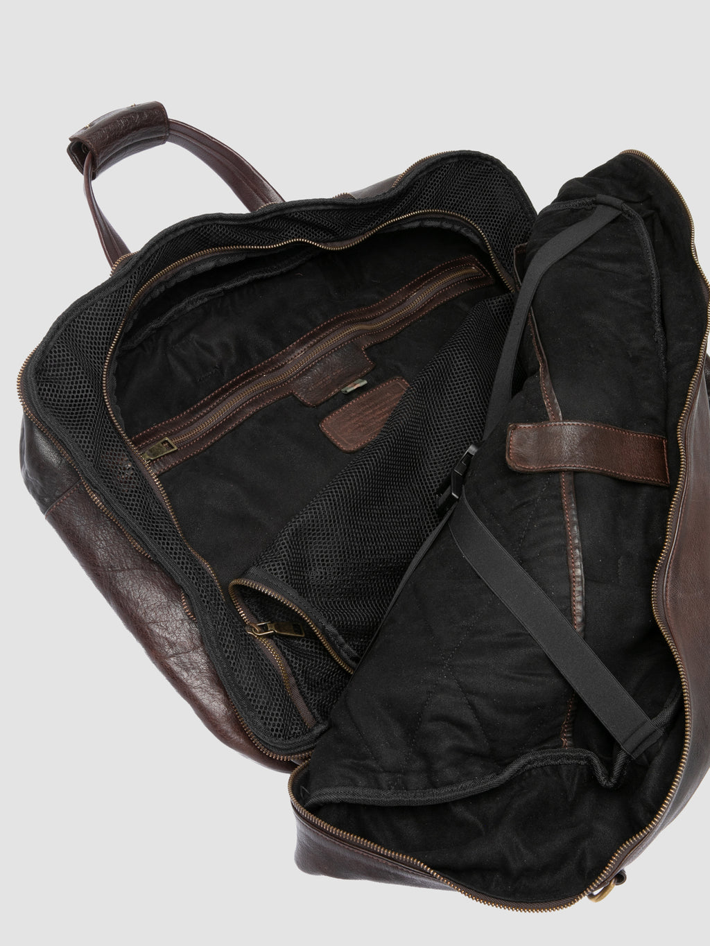 HELMET 056 - Borsa Weekender in Pelle Marrone - image 8,side view