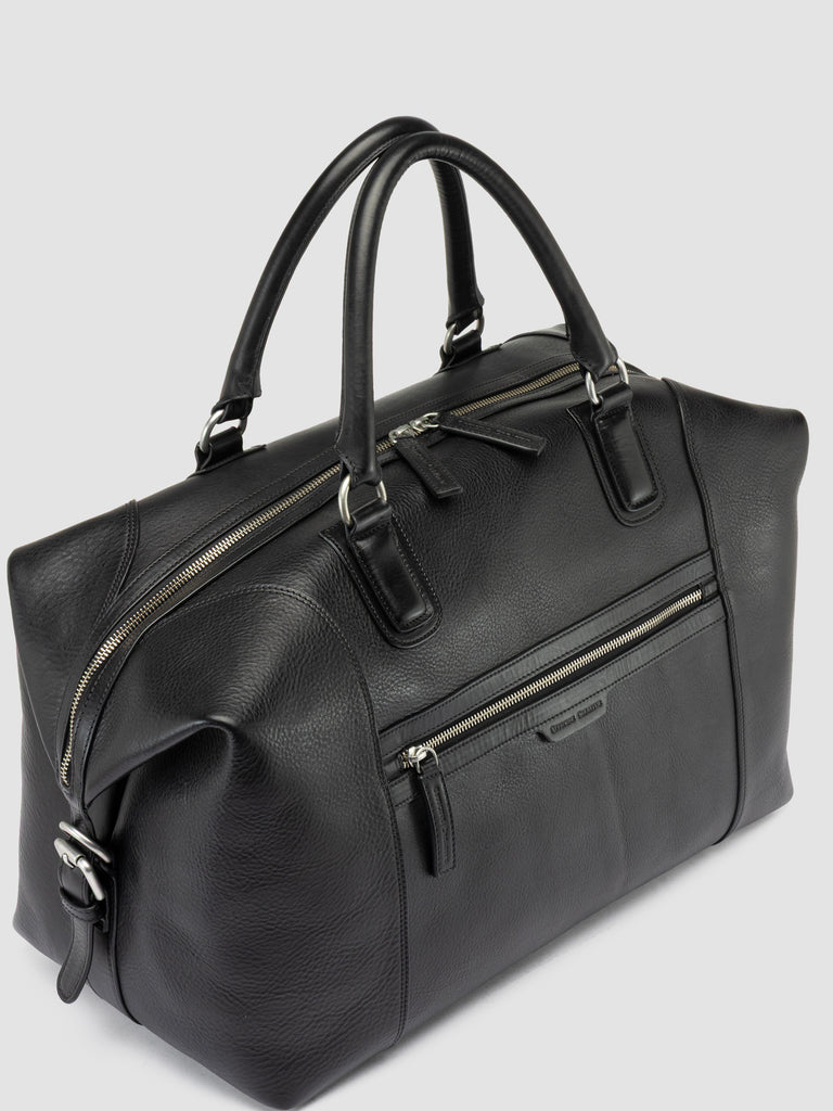 JULES 006 - Black Leather Travel Bag