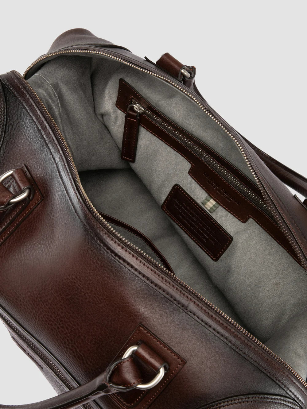 JULES 006 - Borsa da Viaggio in Pelle Marrone - image 6,side view