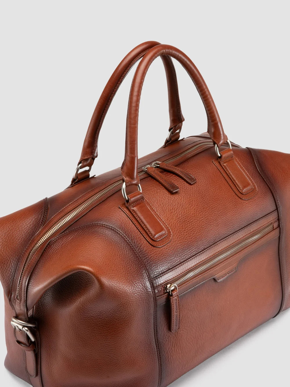 JULES 006 - Brown Leather Travel Bag - image 2,side view