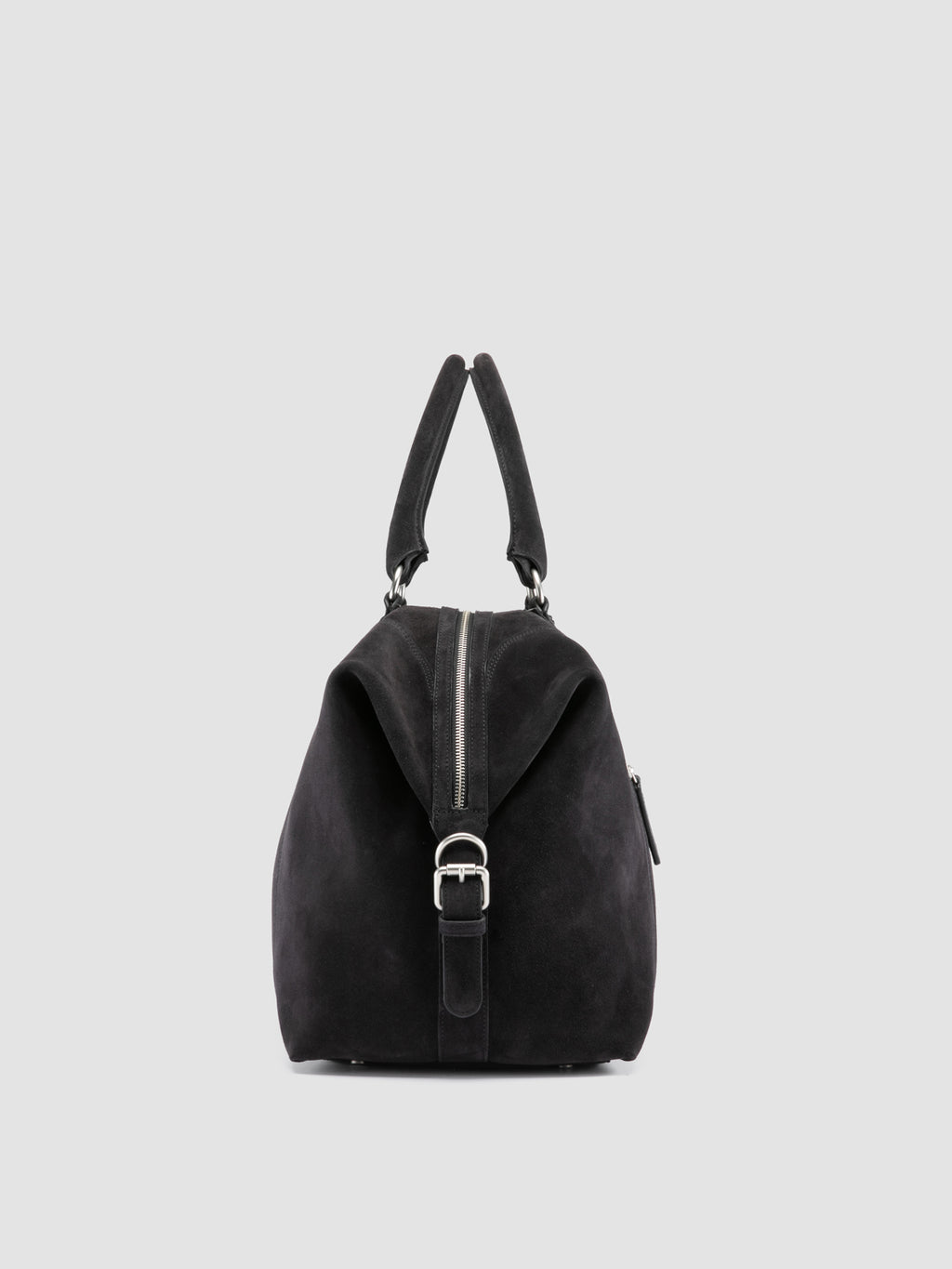 JULES 006 - Braune Reisetasche aus Wildleder - image 4,side view