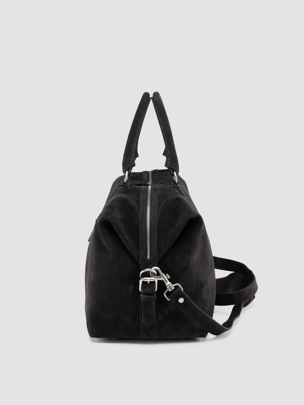 JULES 006 - Braune Reisetasche aus Wildleder - image 6,side view