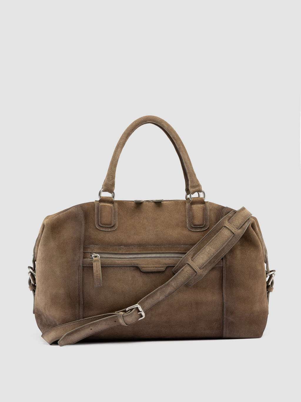JULES 006 - Taupe Suede Travel Bag - image OCBJULE06LIGC3LEADTU0 - 1