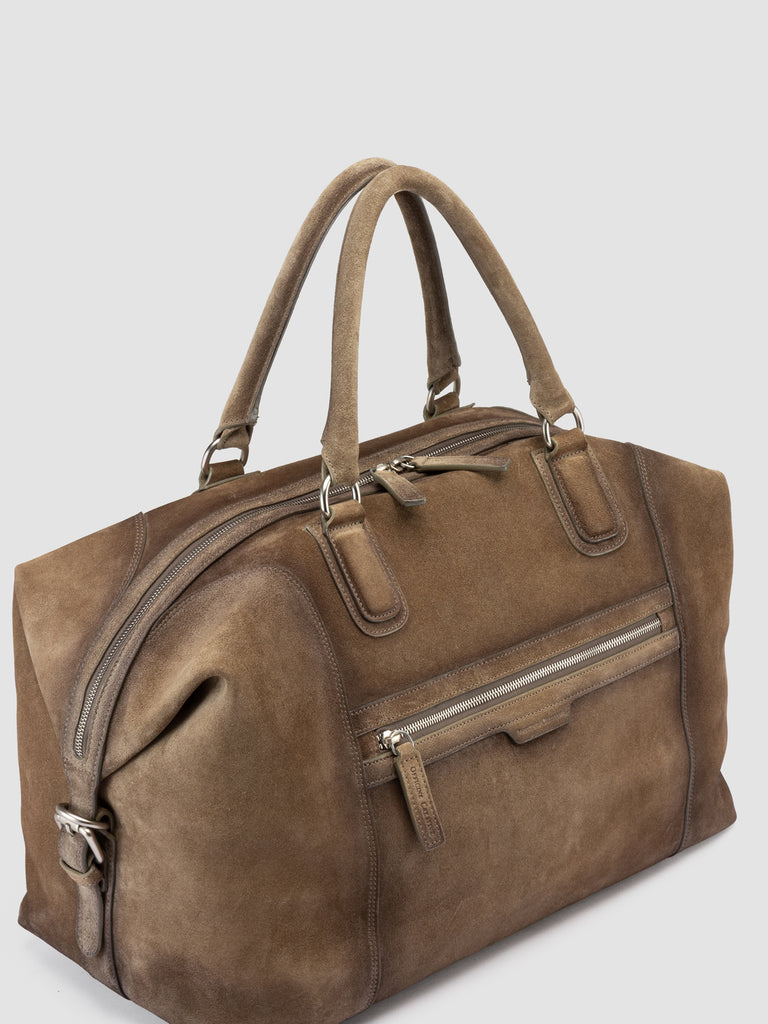JULES 006 - Taupe Suede Travel Bag-hover