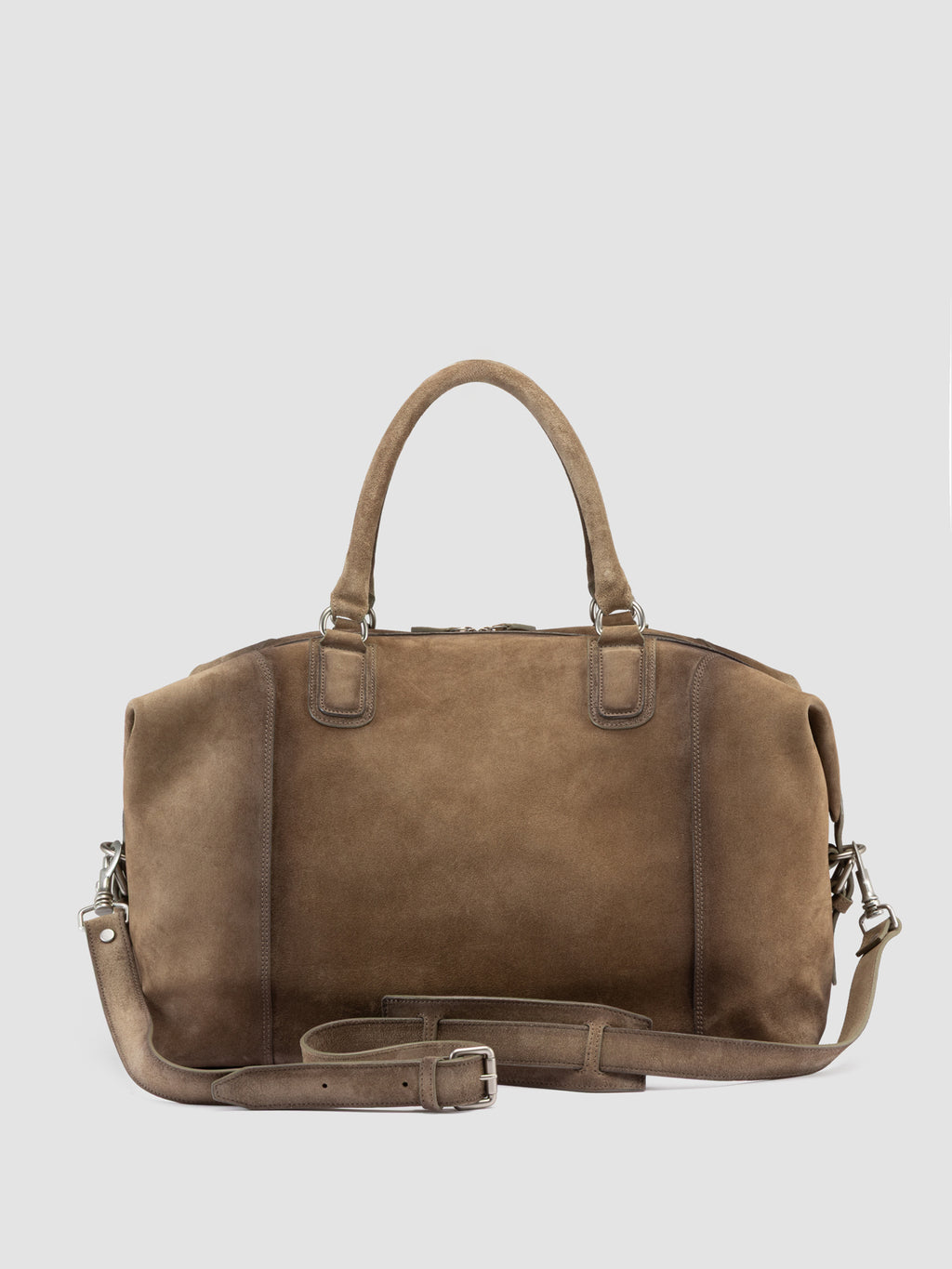 JULES 006 - Taupe Suede Travel Bag - image OCBJULE06LIGC3LEADTU0 - 5