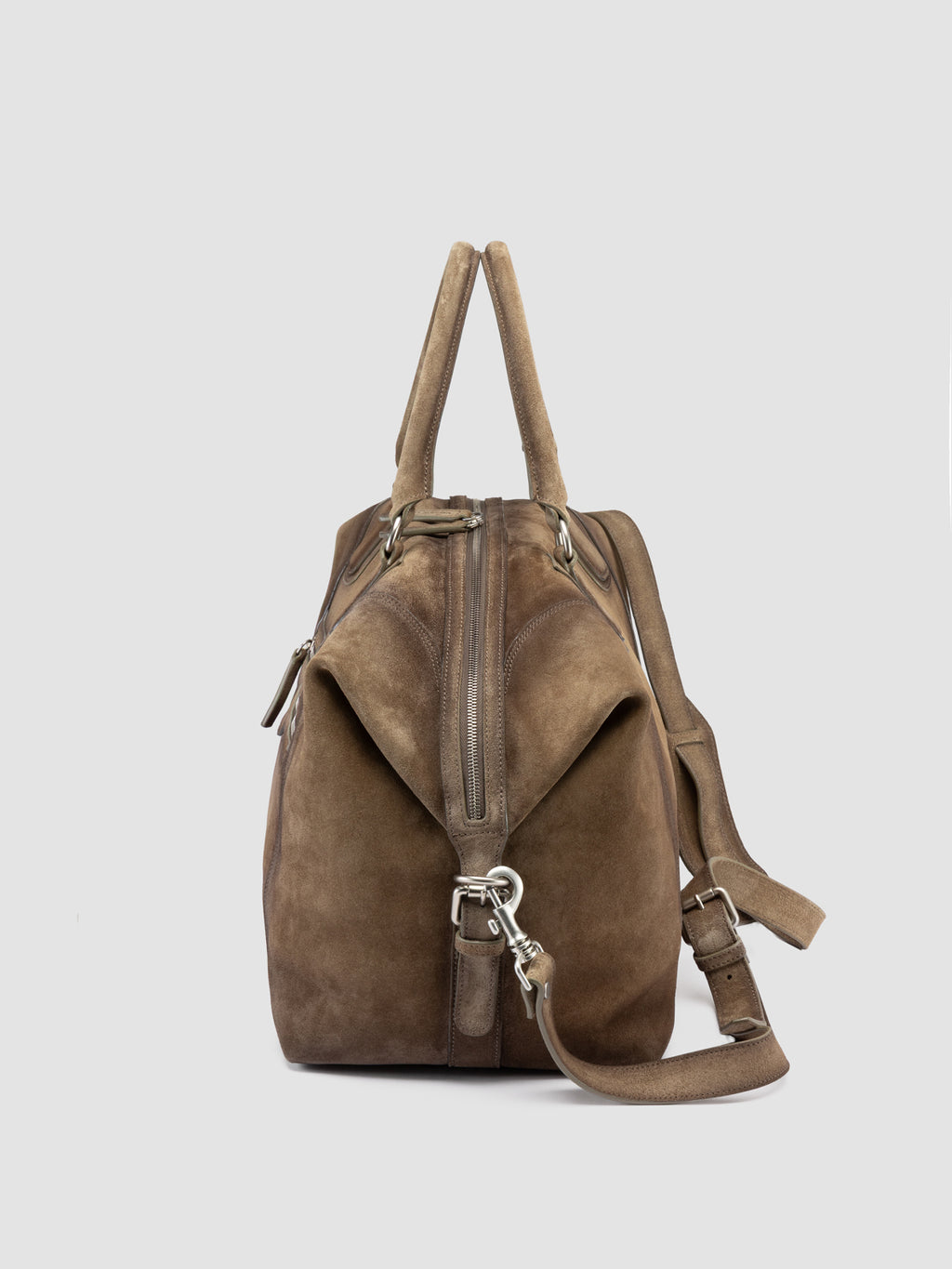 JULES 006 - Taupe Suede Travel Bag - image OCBJULE06LIGC3LEADTU0 - 6