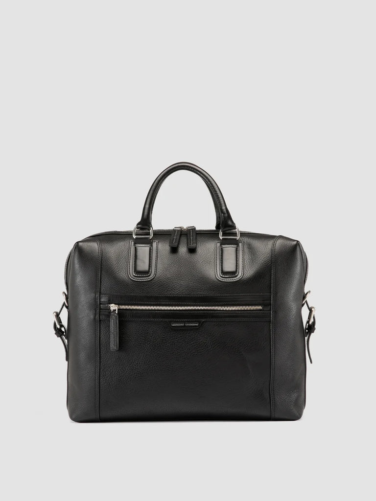 JULES 007 - Black Leather Briefcase