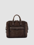 JULES 007 - Brown Suede Briefcase - thumb image 3,side view