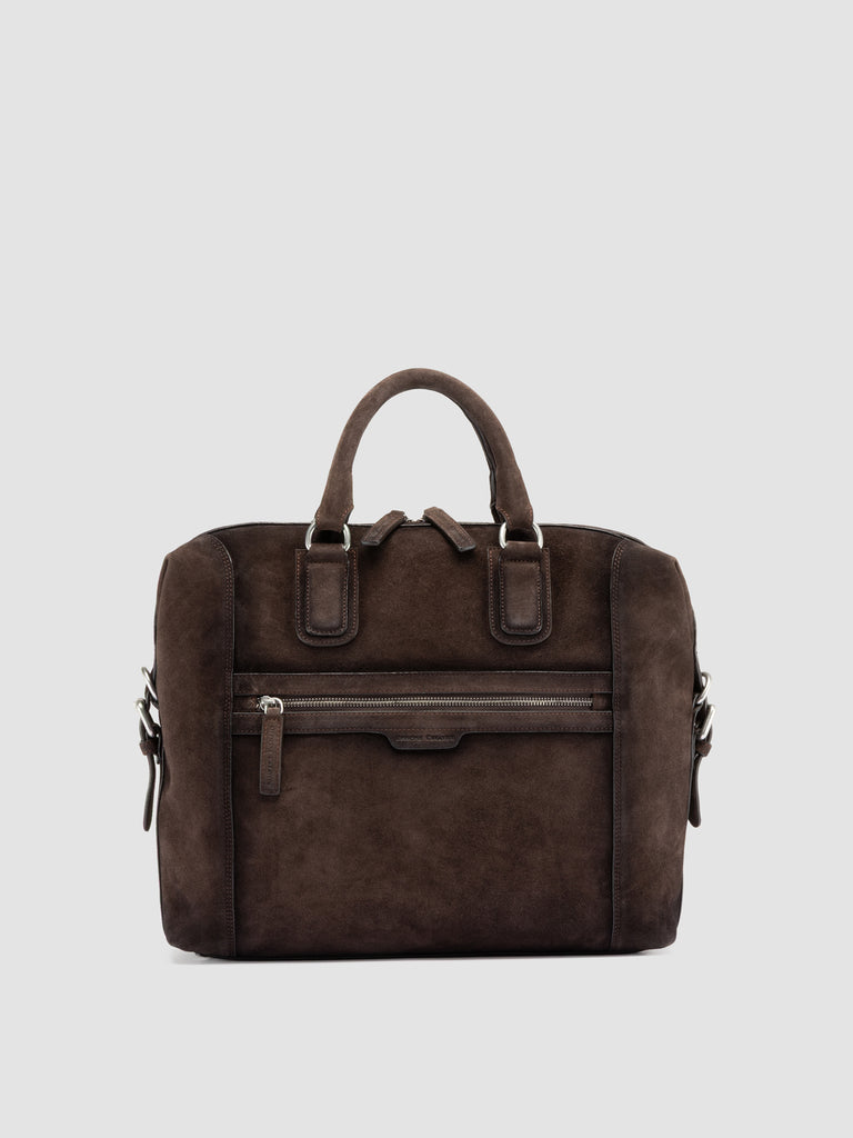 JULES 007 - Valigetta in Pelle Scamosciata Marrone