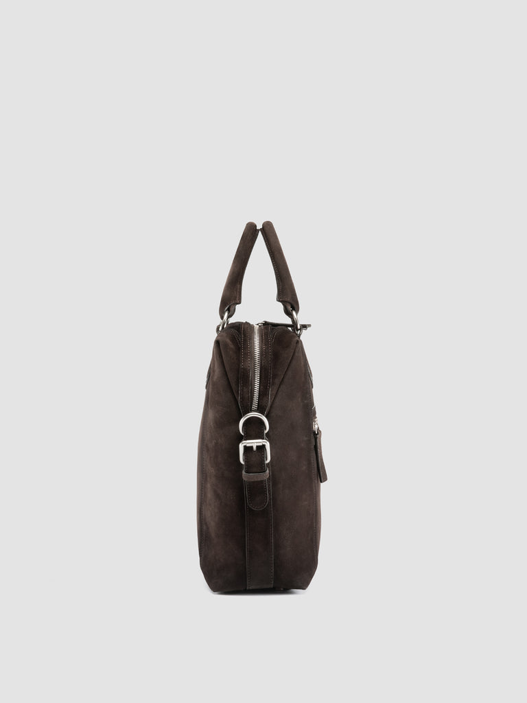 JULES 007 - Valigetta in Pelle Scamosciata Marrone