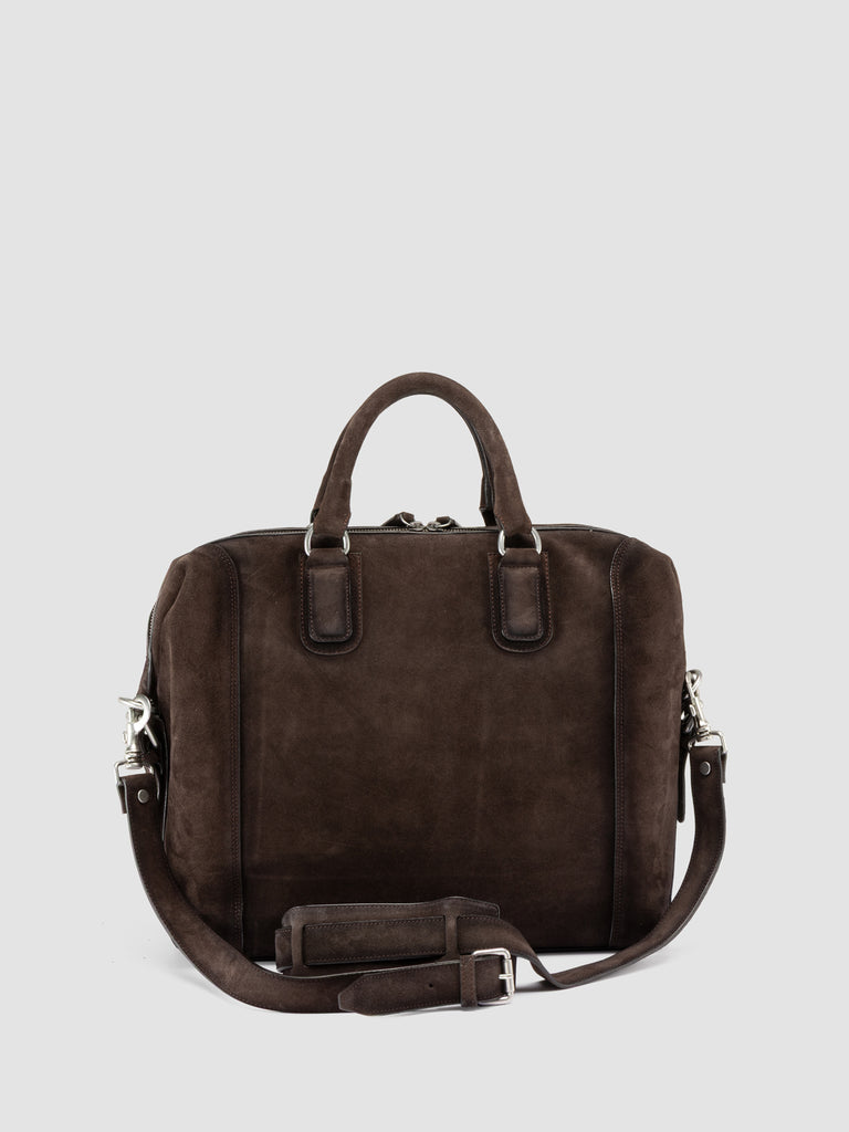 JULES 007 - Valigetta in Pelle Scamosciata Marrone