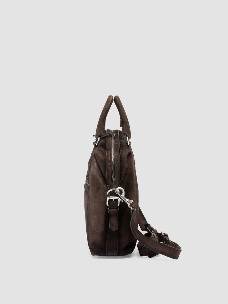 JULES 007 - Valigetta in Pelle Scamosciata Marrone