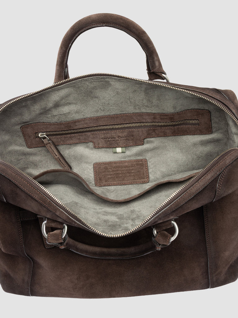 JULES 007 - Valigetta in Pelle Scamosciata Marrone