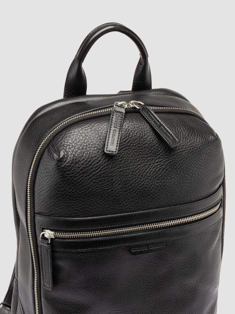 JULES 012 - Black Leather Backpack