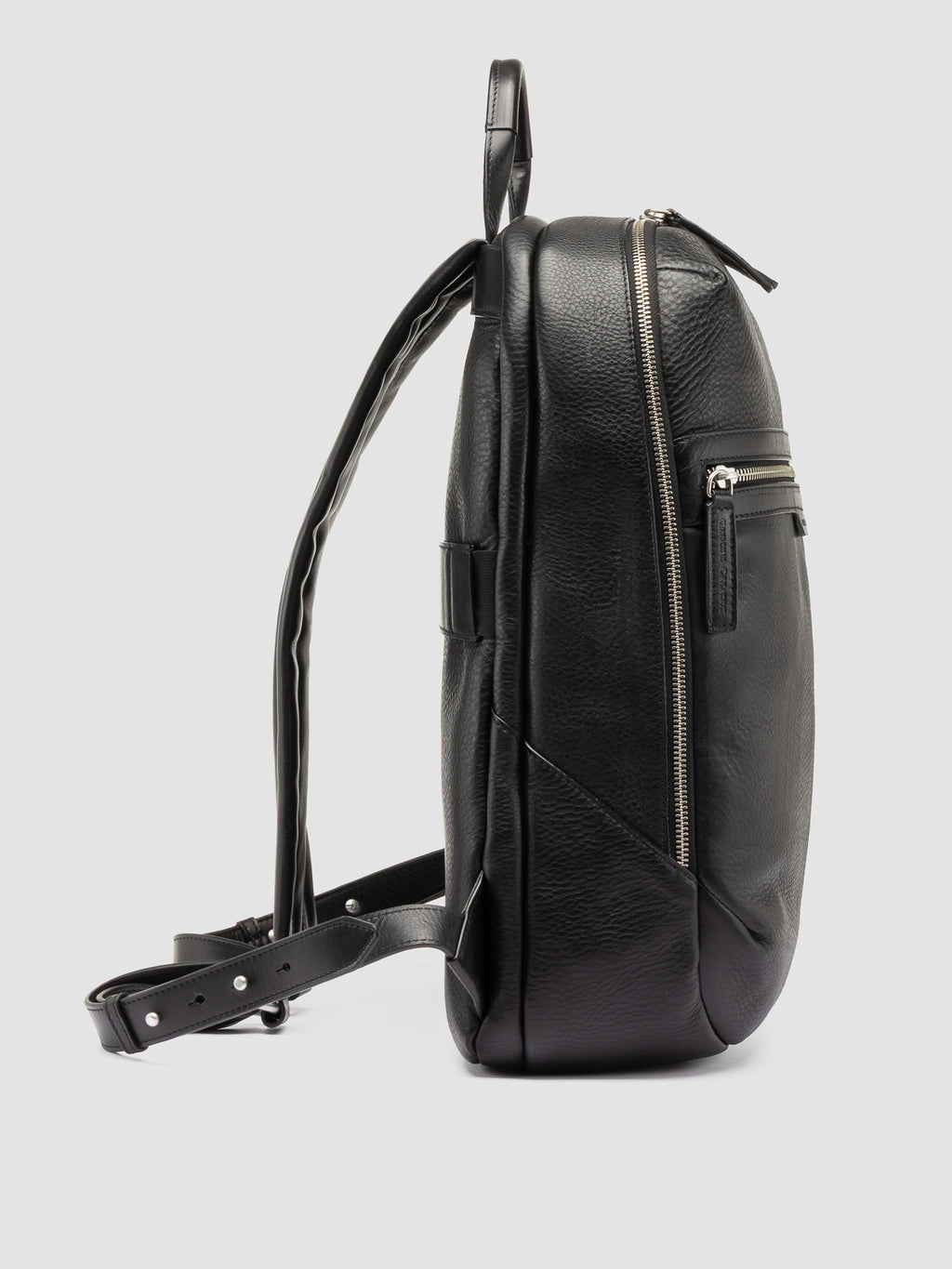 JULES 012 - Black Leather Backpack - image 3,side view