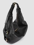 JULIE 015 - Black Leather Shoulder Bag - thumb image 2,side view