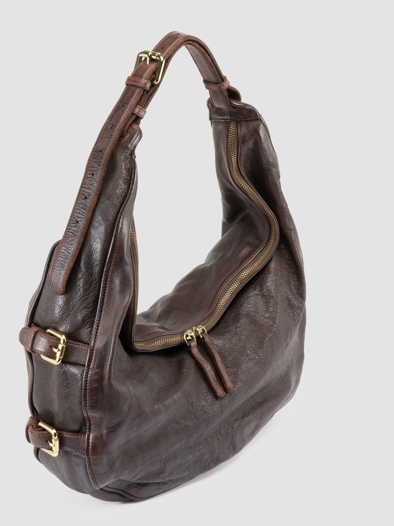 JULIE 015 - Brown Leather Shoulder Bag