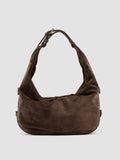 JULIE 015 - Brown Suede Shoulder Bag - thumb image 1,side view