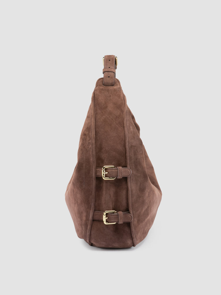 JULIE 015 - Brown Suede Shoulder Bag