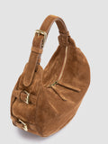 JULIE 016 - Borsa a Spalla in Pelle Scamosciata Marrone - thumb image 2,side view