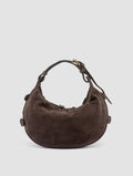 JULIE 016 - Brown Suede Shoulder Bag - thumb image 4,side view