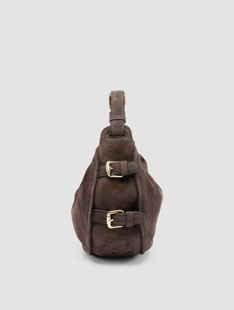 JULIE 016 - Brown Suede Shoulder Bag